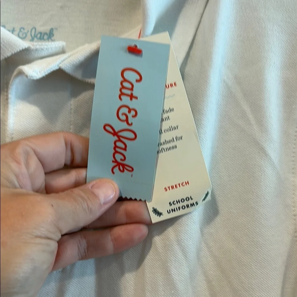 Cat & Jack Polo White Short Sleeve Cotton Blend